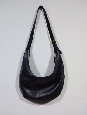 Madewell Black Leather Hobo Bag Minimalist Slouchy Shoulder Purse